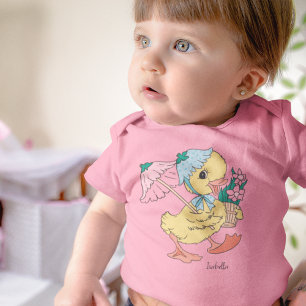 Cute Yellow Baby Duck in Spring Easter Bodysuit