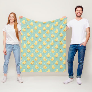 Cute Yellow Baby Duck Kids Room Pattern Fleece Blanket