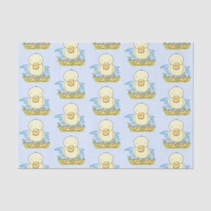 Cute yellow baby duckling cartoon illustration tissue paper