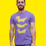 Cute Yellow Banana Dogs Graphic<br><div class="desc">This fun graphic tee features illustrations of three dogs made out of yellow bananas,  or banana dogs.</div>