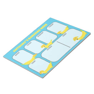 Cute Yellow Banana Dogs Weekly Planner Notepad