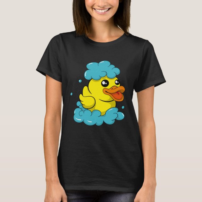 Cute Yellow Bath Duck  Soap Maker Bath Foam T-Shirt (Front)