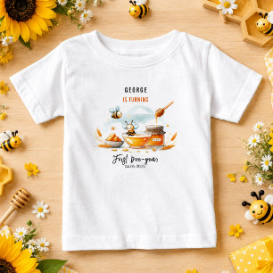 Cute Yellow Bee & Sunflower 1st Bee-Day Birthday Baby T-Shirt