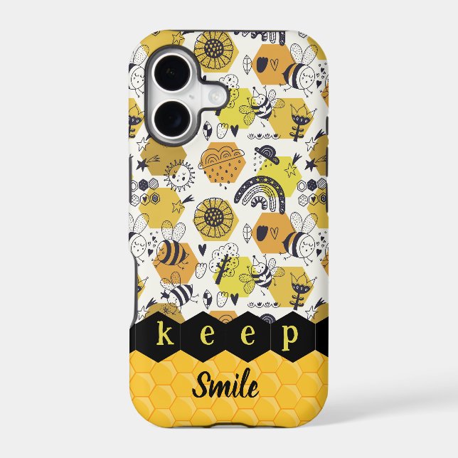 Cute yellow bees iPhone Case (Back)