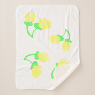 Cute Yellow Berries Minimalistic Blanket