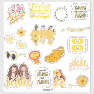 Cute Yellow Best Friend’s, Besties BFF Stickers 