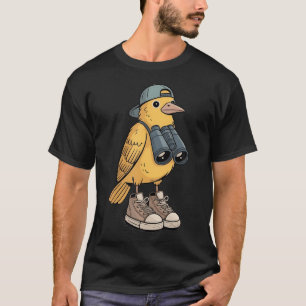Cute Yellow Bird Watching Birder Funny T-Shirt