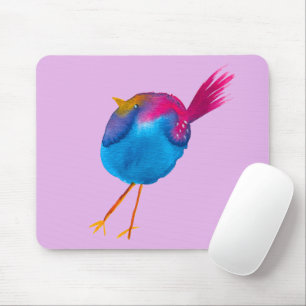Cute yellow bird watercolor mouse pad