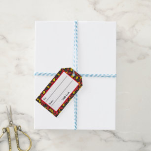 Cute Yellow Brown and Red Coffee Bean Gift Tags