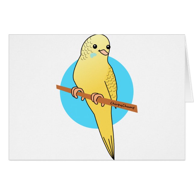 Cute Yellow Budgie (Front Horizontal)