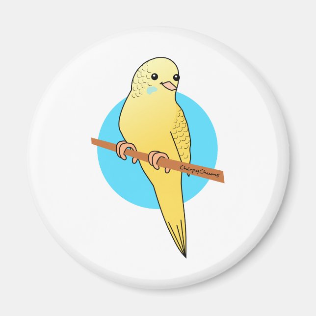 Cute Yellow Budgie Magnet (Front)