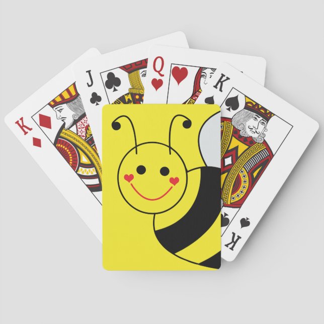 Cute Yellow Bumble Bee  Playing Cards (Back)