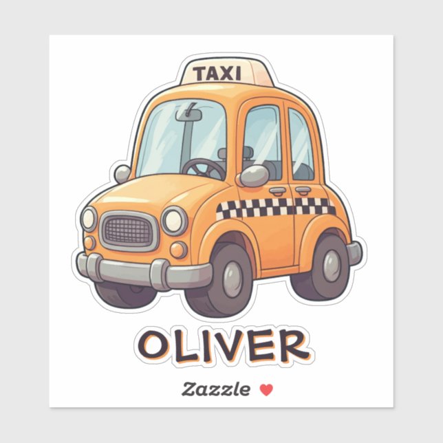 Cute Yellow Cartoon Taxi (Sheet)