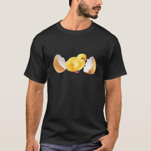 Cute Yellow Chick Chicken Hatched Egg Teen Men Wom T-Shirt