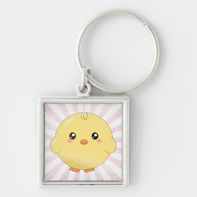 Cute yellow chick key ring (Front)