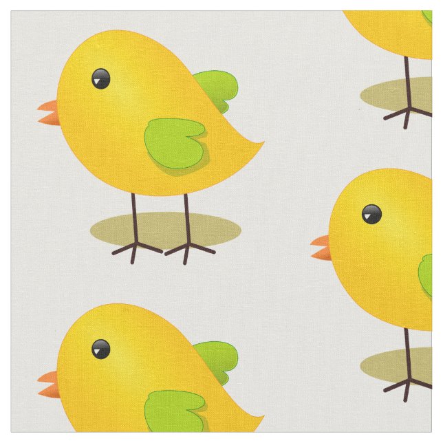 Cute Yellow Chick Pattern Fabric (Close Up)