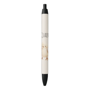 Cute Yellow Chicken Black Ink Pen