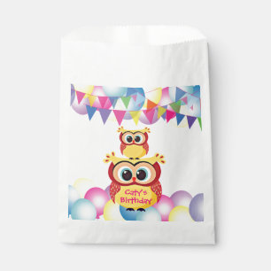 Cute yellow children baby owl birthday favour bag