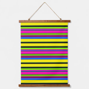 Cute yellow colourful stripes hanging tapestry