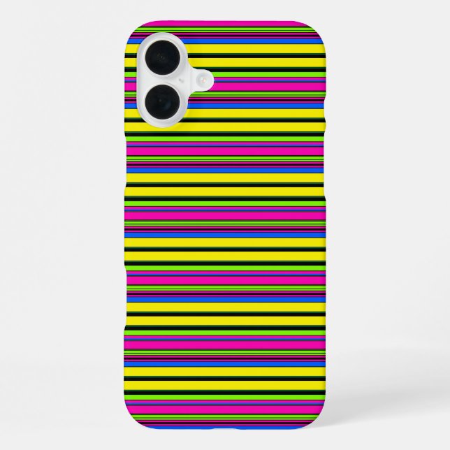 Cute yellow colourful stripes iPhone case (Back)