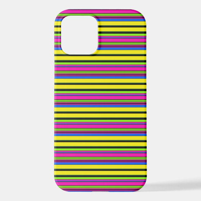 Cute yellow colourful stripes iPhone case (Back)