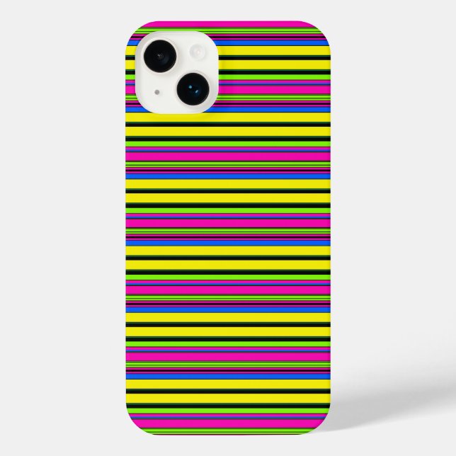 Cute yellow colourful stripes iPhone case (Back)