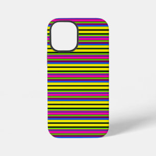 Cute yellow colourful stripes iPhone 12 mini case