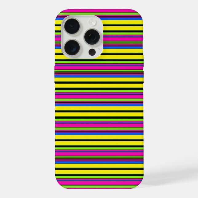 Cute yellow colourful stripes iPhone case (Back)