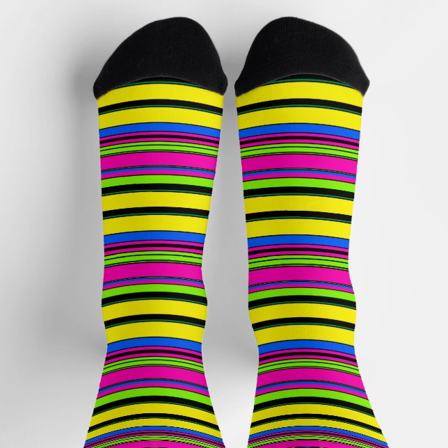 Cute yellow colourful stripes socks (Top)