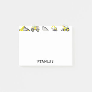 Cute Yellow Construction Truck Dump Name Post-it Notes
