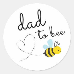 Cute Yellow Dad To Bee Classic Round Sticker