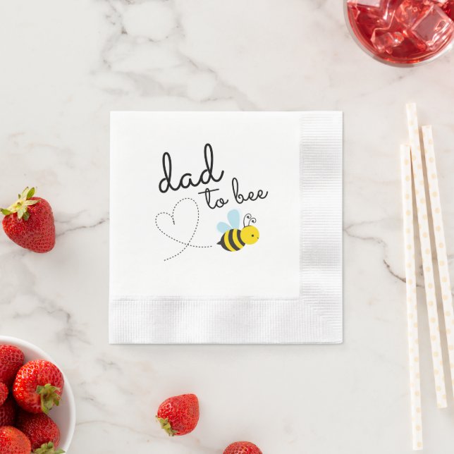 Cute Yellow Dad To Bee Napkin (Insitu)