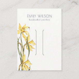 Cute Yellow Daffodil Floral Hair Clip Display Business Card