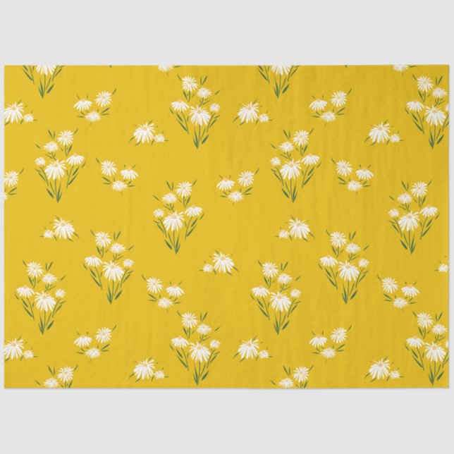 Cute Yellow Daisy floral decoupage Tissue Paper (Front)