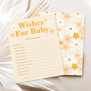 Cute Yellow Daisy Wishes For Baby Advice card