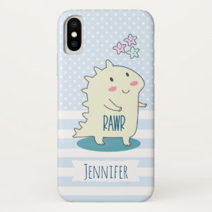 Cute Yellow Dino with Happy Stars iPhone X Case