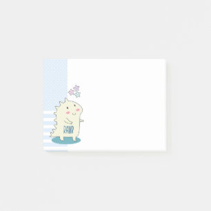 Cute Yellow Dino with Happy Stars Post-it Notes