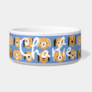 Cute Yellow Dog Head Pattern Customisable Name