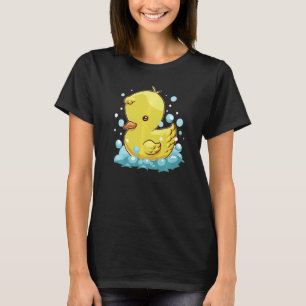Cute Yellow Duck Bird Bath Swimming Duckling T-Shirt
