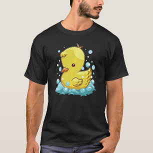Cute Yellow Duck Bird Bath Swimming Duckling T-Shirt