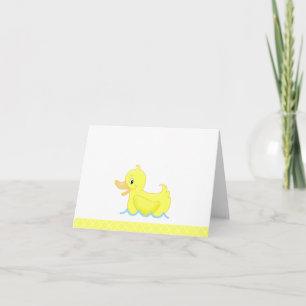 Cute Yellow Duck Customised Note Card