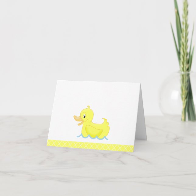 Cute Yellow Duck Customised Note Card (Front)
