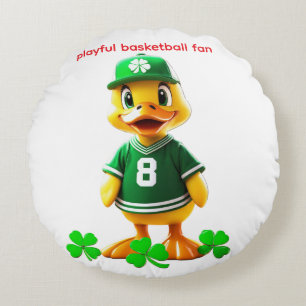 Cute Yellow Duck in Celtics Jersey – Unreal Engine Round Cushion