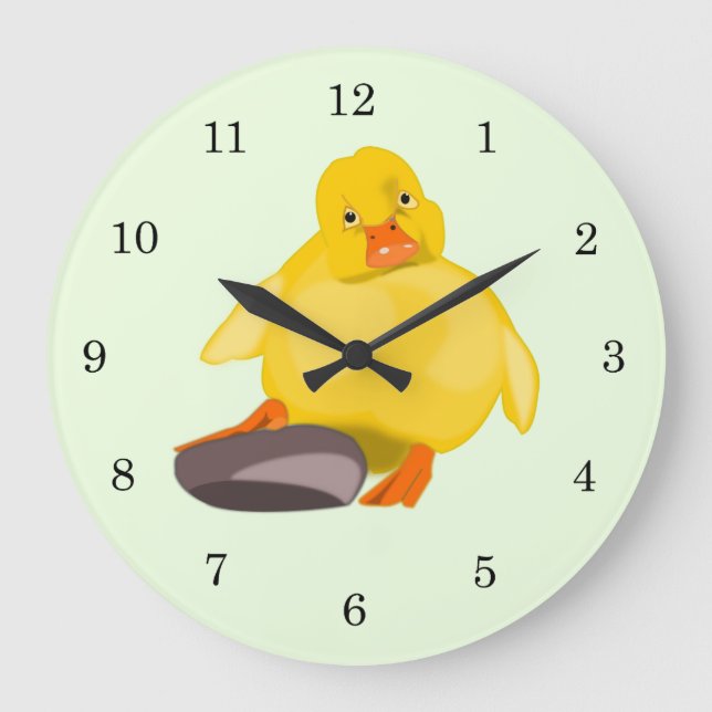Cute Yellow Duck Large Clock (Front)