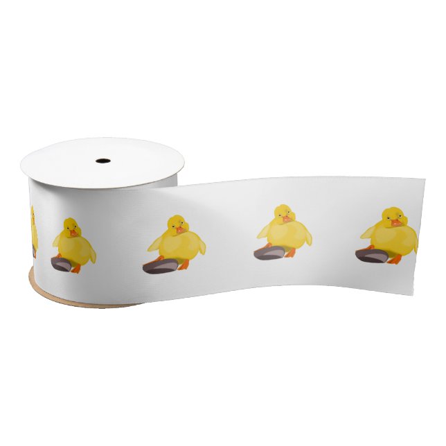 Cute Yellow Duck Satin Ribbon (Spool)
