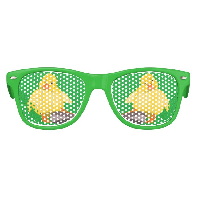 Cute Yellow Duck Sunglasses - Fun Painting (Front)