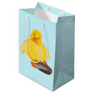 Cute Yellow Duck - Sweet - Choose/Add Colour / Tex Medium Gift Bag
