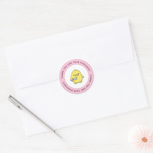 Cute Yellow Duck Thank You Round Sticker