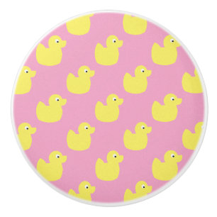 Cute yellow duckies pattern ceramic knob
