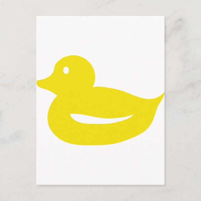 cute yellow duckling duck postcard (Front)